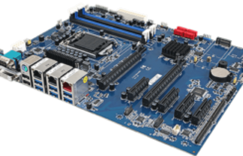 Imagen de la placa madre ATX con procesador Intel para entornos industriales