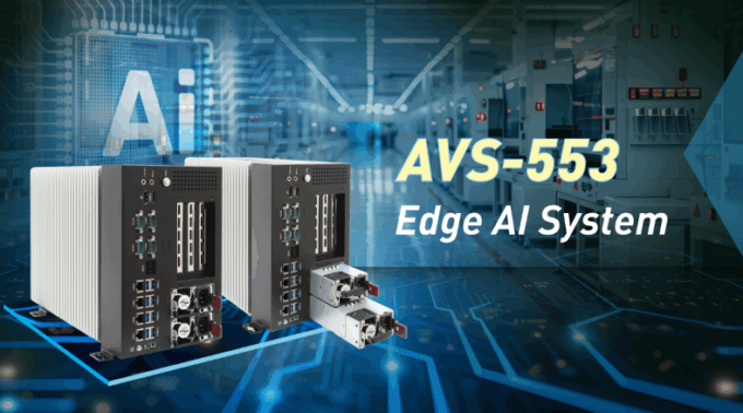 Sistema edge AI AVS-553 de APLEX para automatización industrial