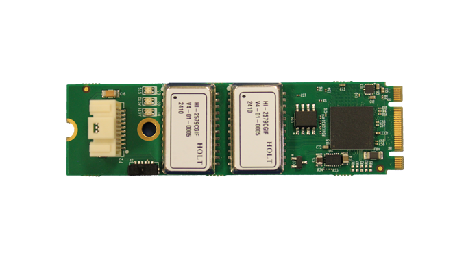 Vista detallada de la nueva Tarjeta MIL-STD-1553 M.2 de Alta Data Technologies en un entorno tecnológico.