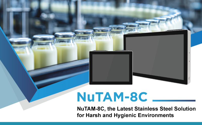 Panel PC Acero Inoxidable NuTAM-8C en entorno industrial higiénico