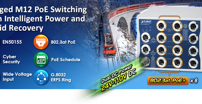 Switch M12 EN50155 industrial para aplicaciones ferroviarias