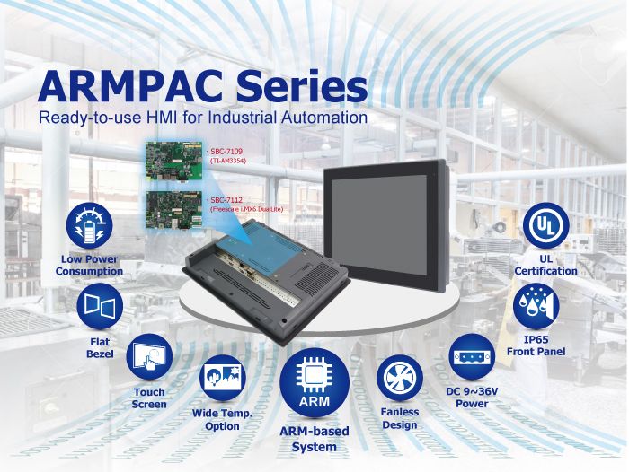 HMI de hasta 21" con procesador ARM