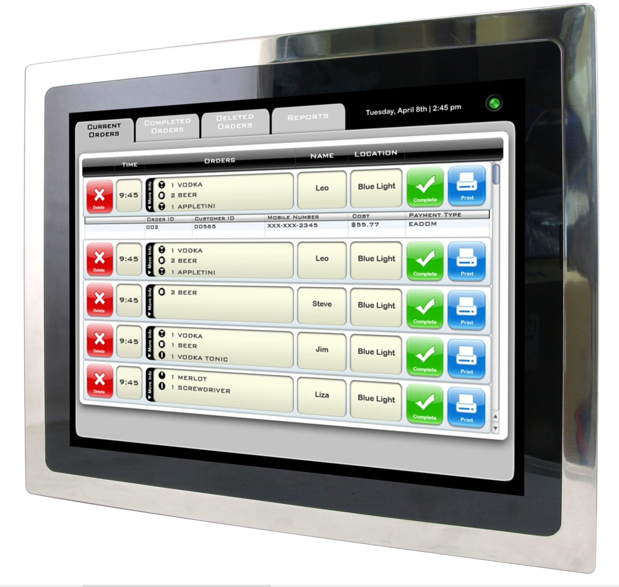 Panel PC industrial con protección IP65 fácil de limpiar