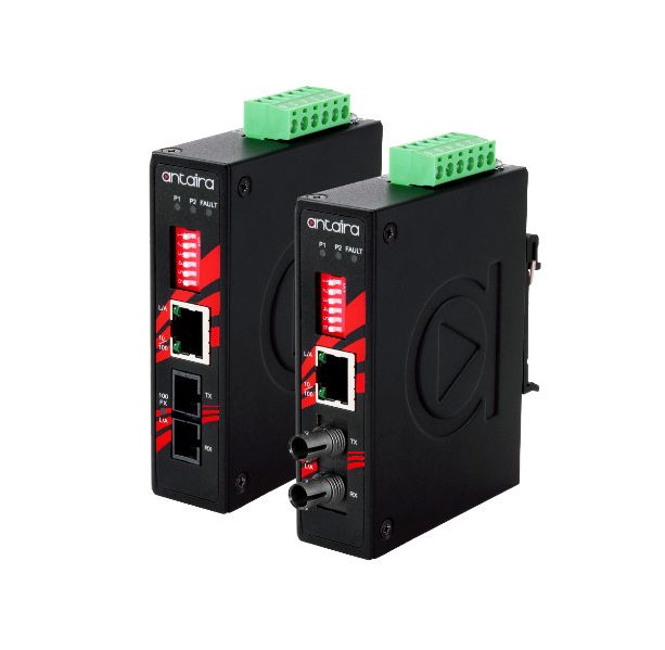 Conversores de medio Ethernet - Fibra óptica para redes industriales