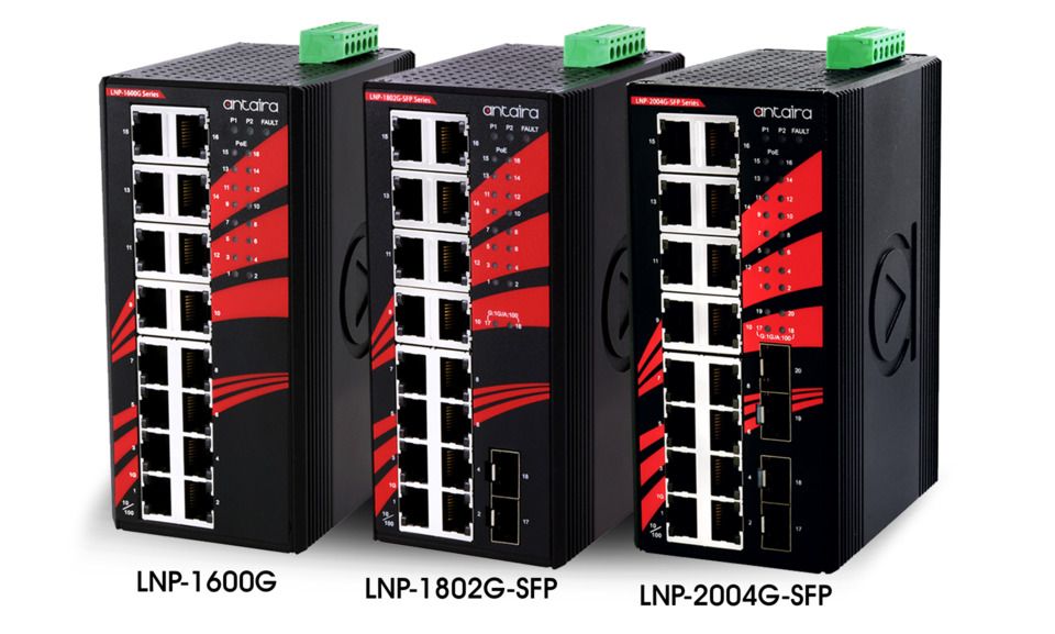 Switches PoE Gigabit no gestionados con gran cantidad de puertos para exteriores y entornos adversos