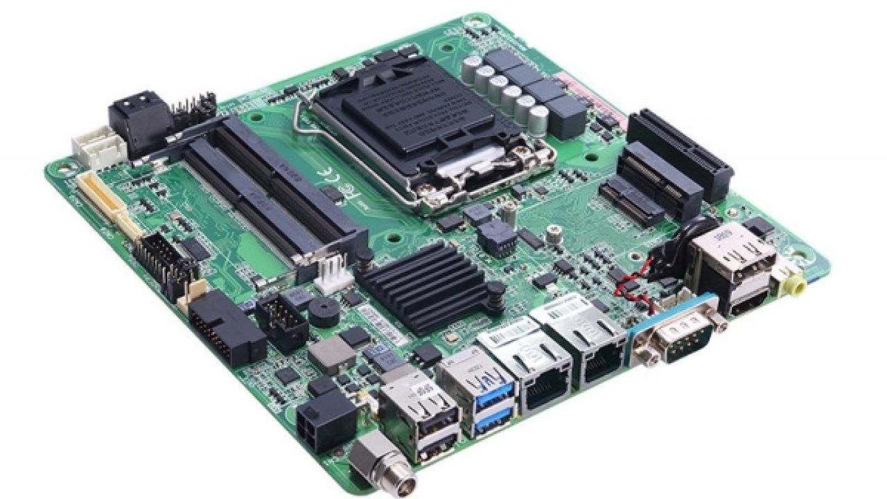 Imagen de la placa base Mini ITX Intel Coffee Lake para aplicaciones industriales