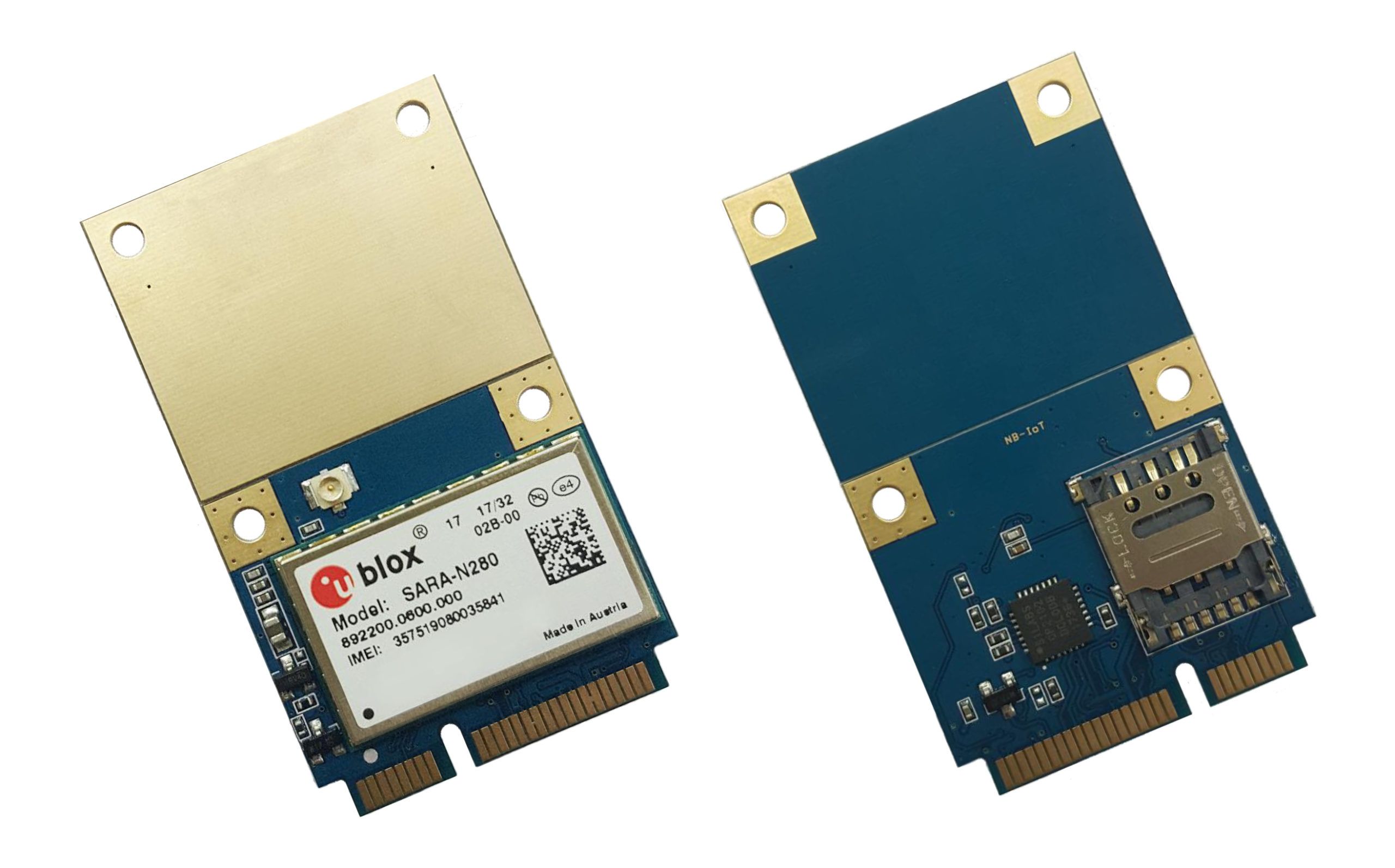 Imagen de Tarjetas Mini PCIe para NB-IoT con interfaz USB 2.0