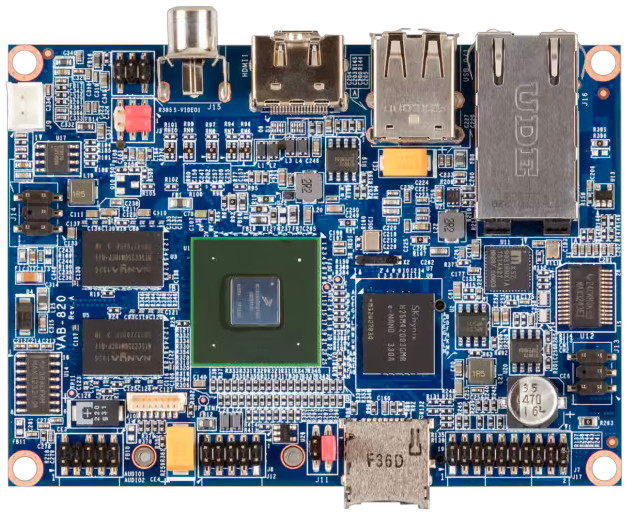 Foto de la VAB-820 con procesador NXP i.MX 6Quad Cortex-A9