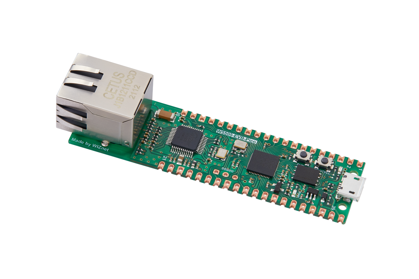 Placa de evaluación RP2040 y controlador TCP/IP