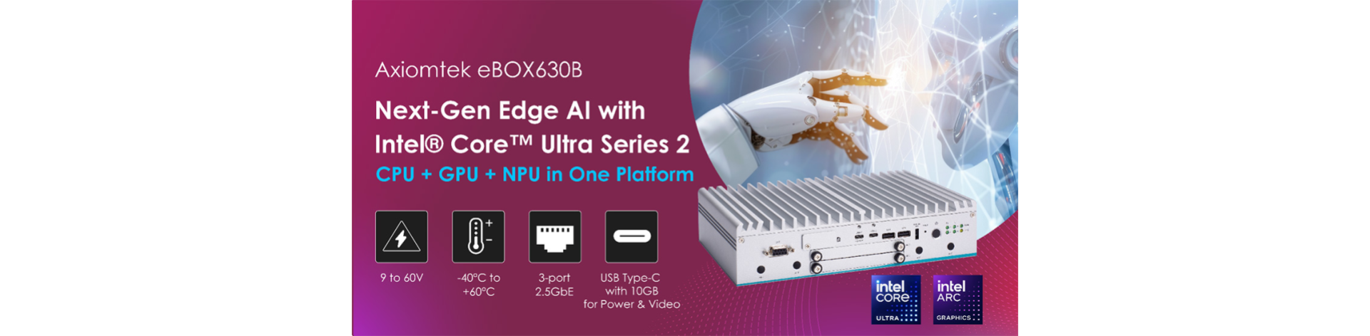 PC embebido eBOX630B de Axiomtek para aplicaciones de Inteligencia Artificial