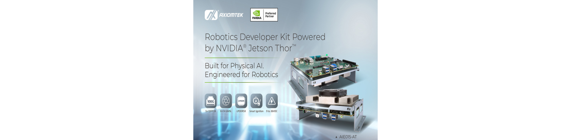 Axiomtek AIE015-AT kit de desarrollo robótico con NVIDIA Jetson Thor