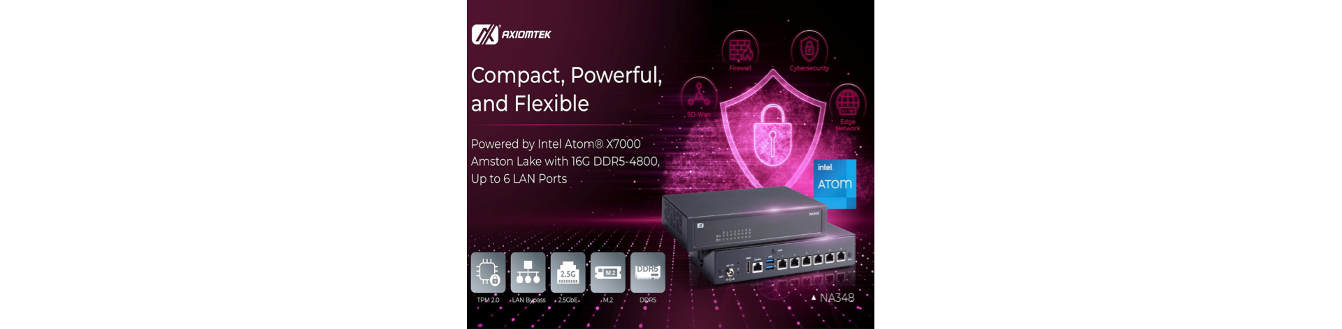 Appliance de red compacto NA348 de Axiomtek para seguridad en el borde